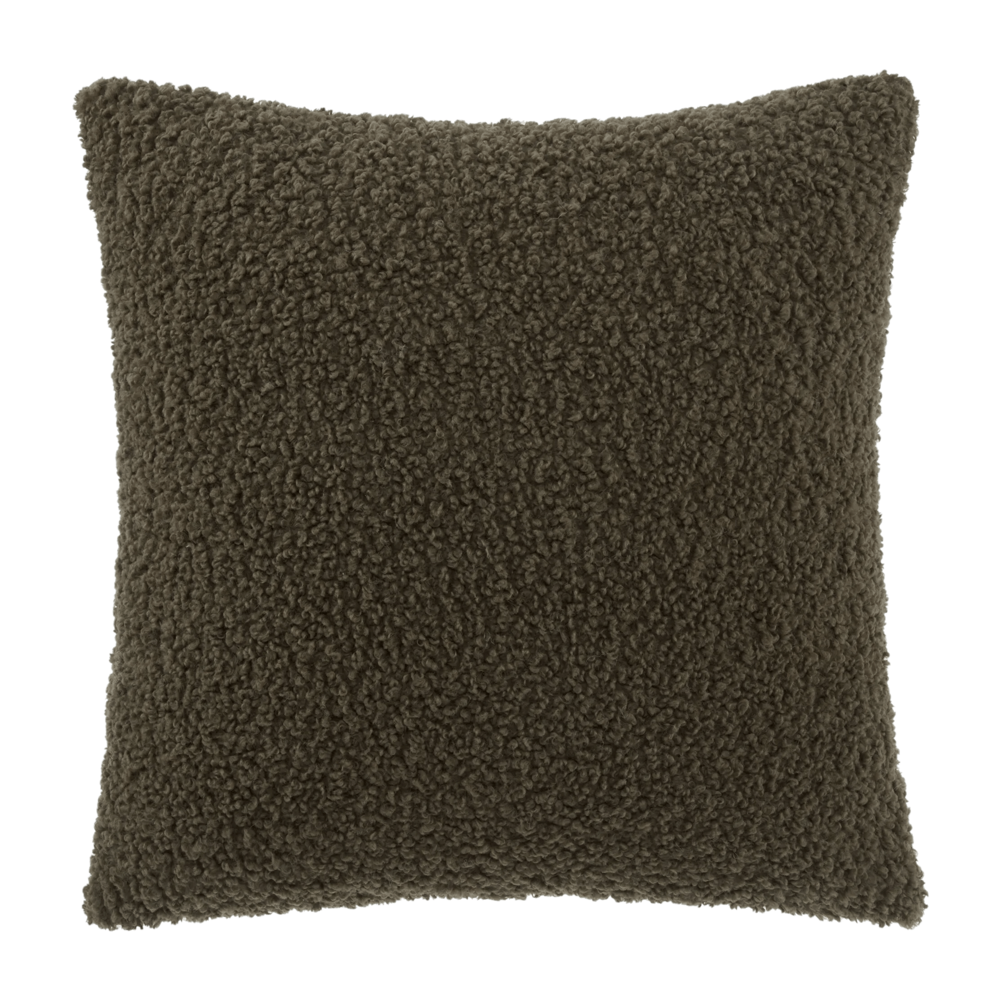 Coussin décoratif en bouclé Doodle vert foncé