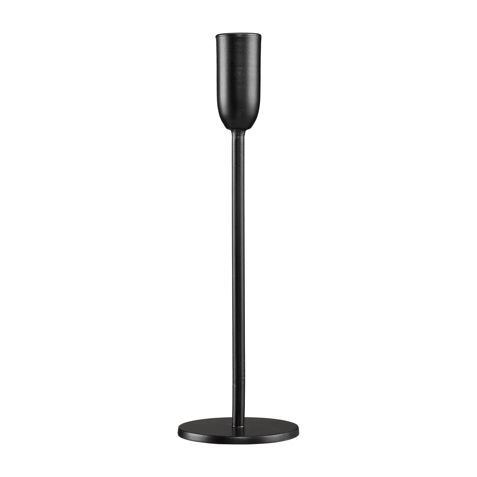 Grand porte-bougie conique en métal noir