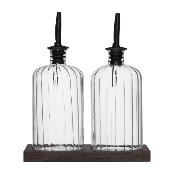 Set of 2 Glass Oil Bottles