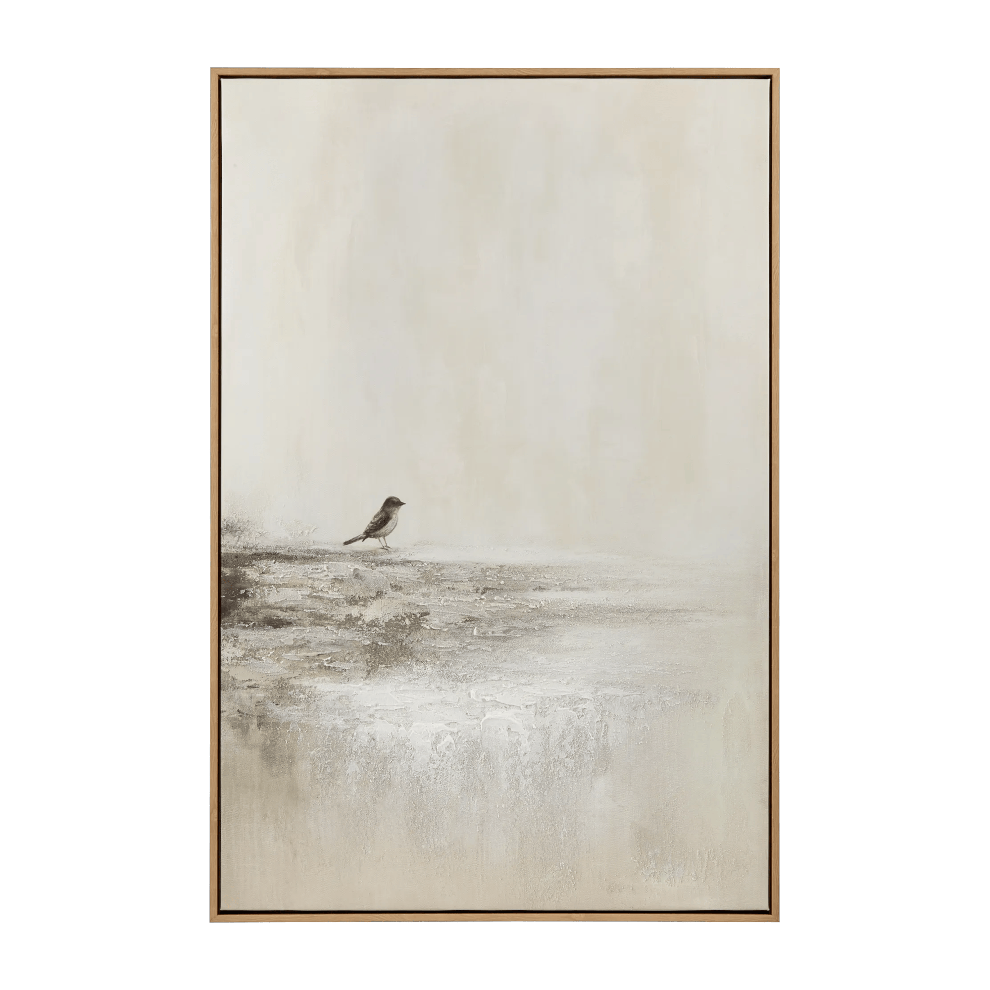 Tableau encadré petit oiseau brun