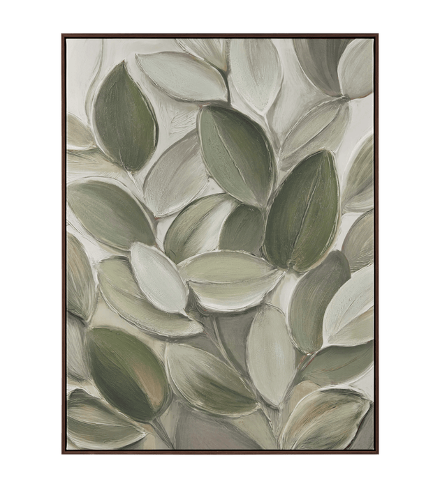 Tableau embelli au gel gros plan sur les feuilles