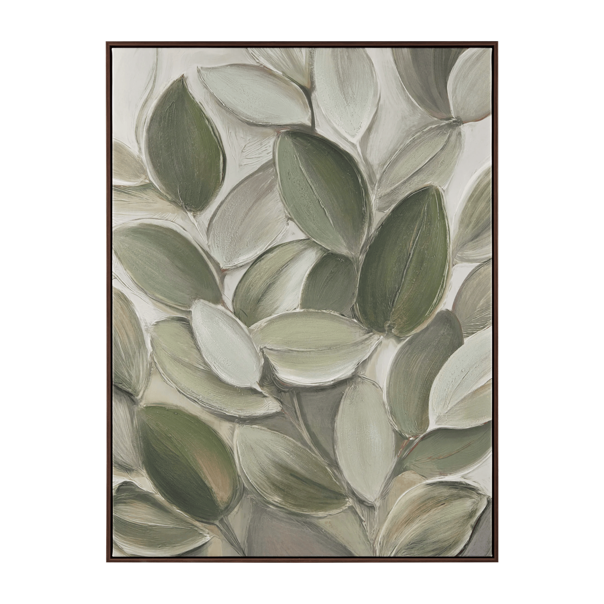 Tableau embelli au gel gros plan sur les feuilles