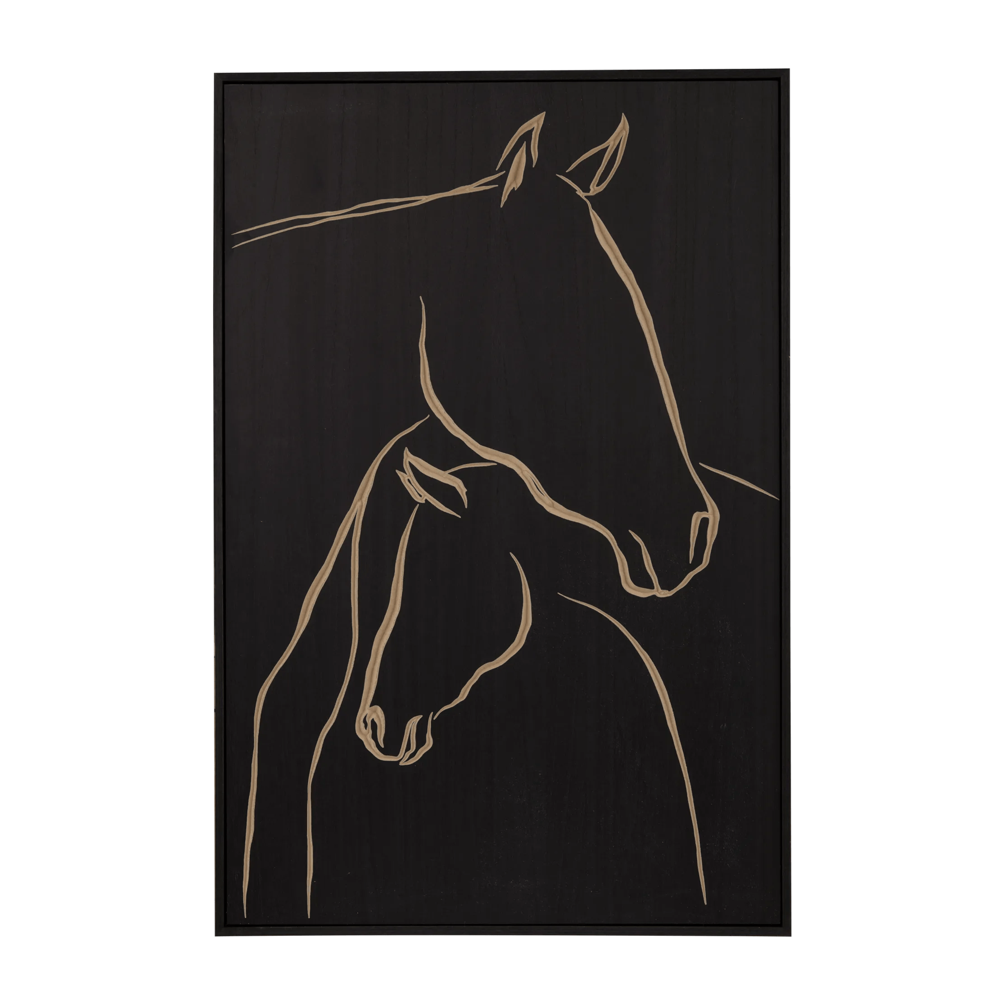 Horse Carved in Wood Art