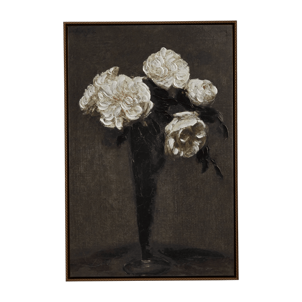 Gel-Embellished Vintage Bouquet Framed Art