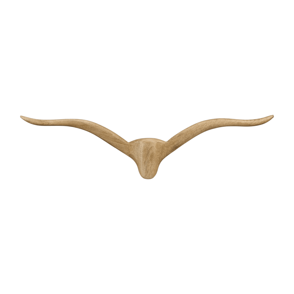 Natural Wooden Bull Head Wall Decor