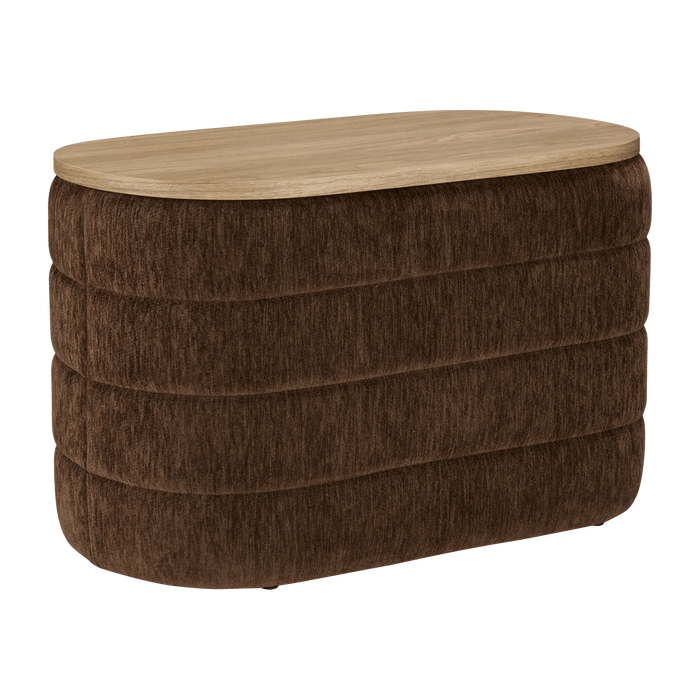 Pouf de rangement ovale en tissu