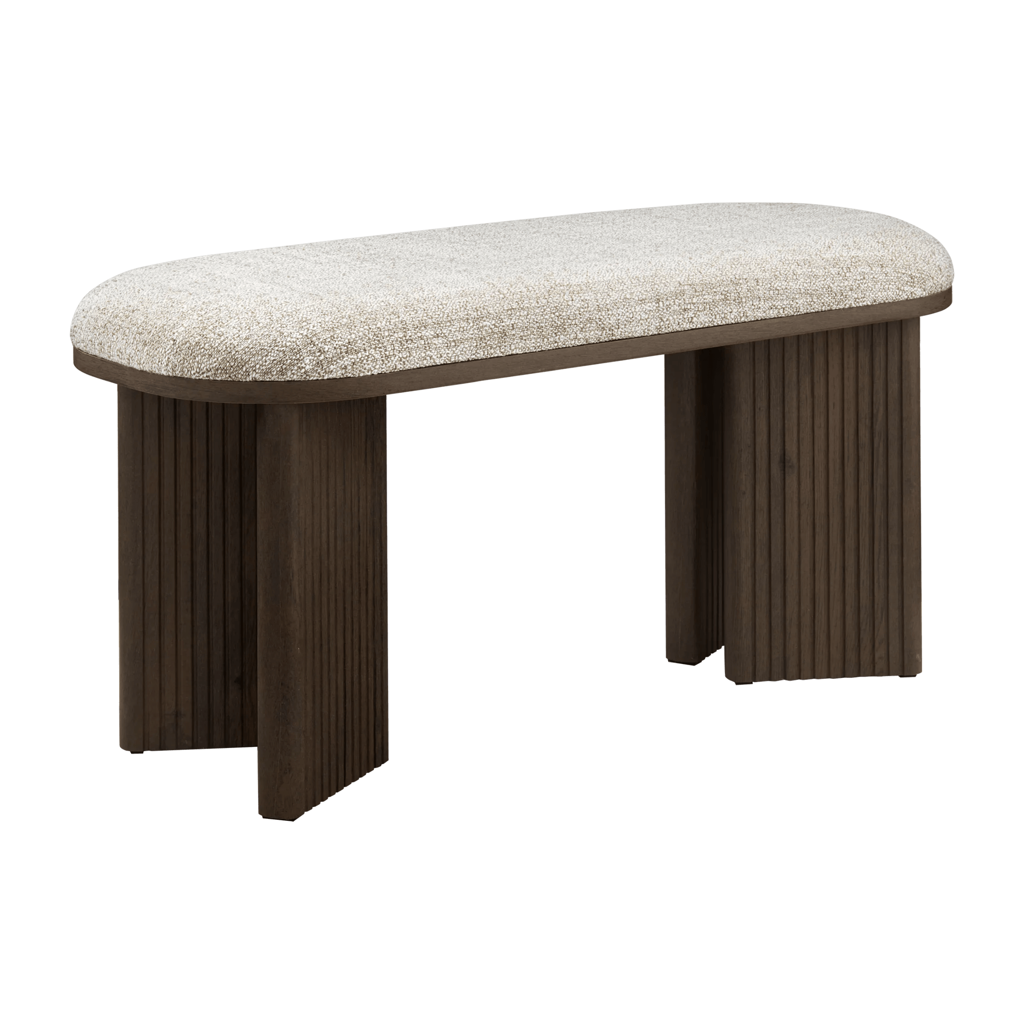 Fabric and Wood Bench