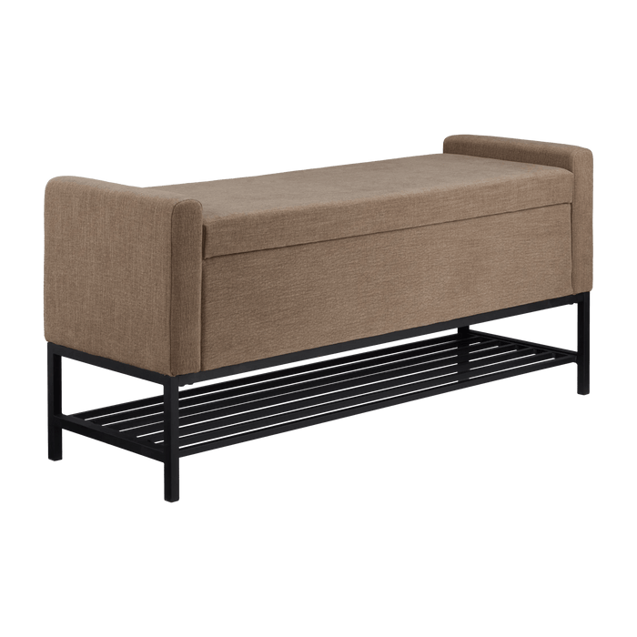 Ottoman with Storage and Bottom Shelf