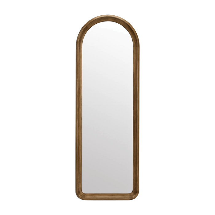 Gideon Full-Size Mirror with Brown Wooden Frame