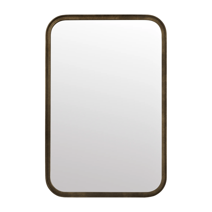 Brass Finish Mirror with Rounded Corners
