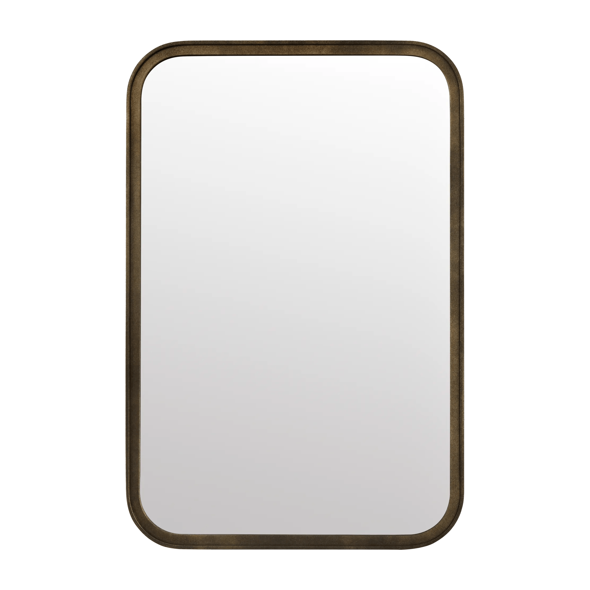 Brass Finish Mirror with Rounded Corners