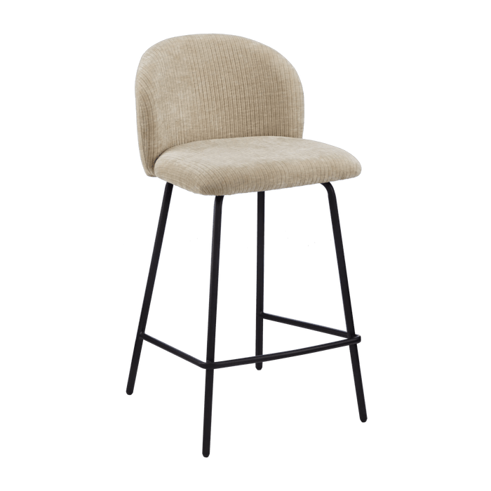 Tabouret en tissu et métal