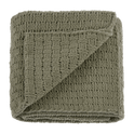 Khaki Eliza Knit Throw in Off white