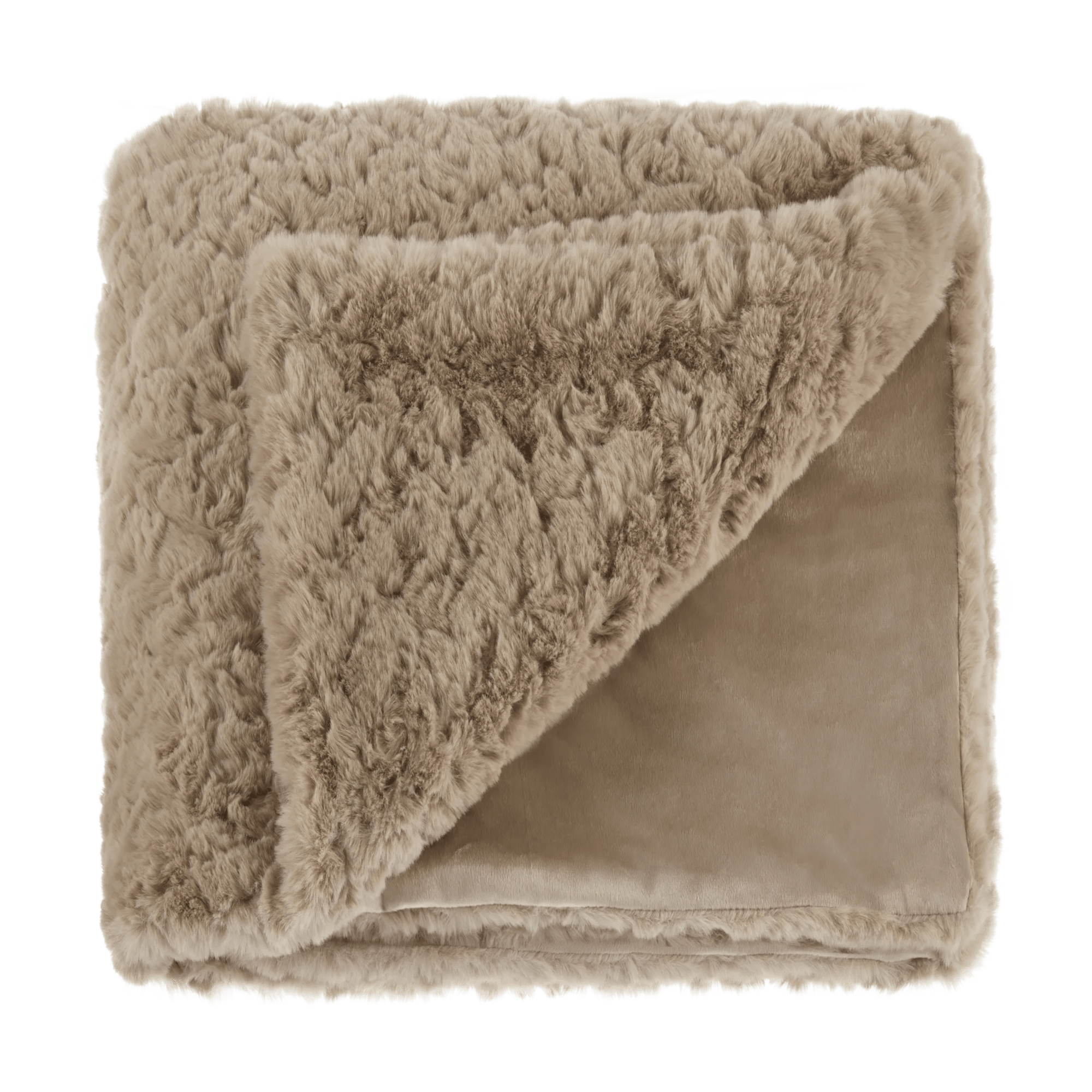 Taupe Tegan Faux Fur Throw