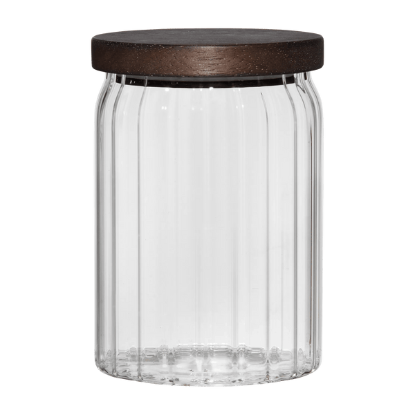 Glass Container with Wood Lid