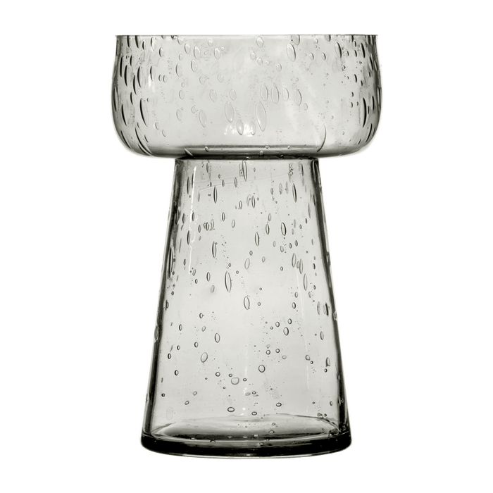 Porte-chandelle en verre bullé