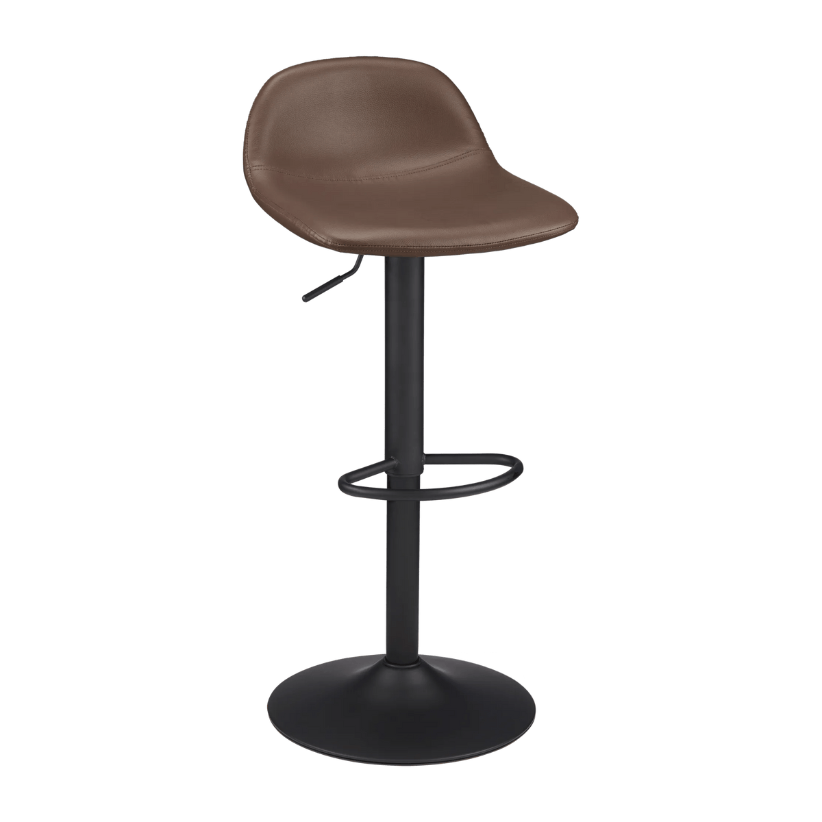 Adjustable Bar Stool in Faux Leather and Metal