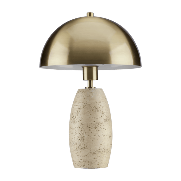 Table Lamp with Golden Lampshade and Resin Base