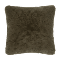 Khaki Tegan Faux Fur Decorative Cushion