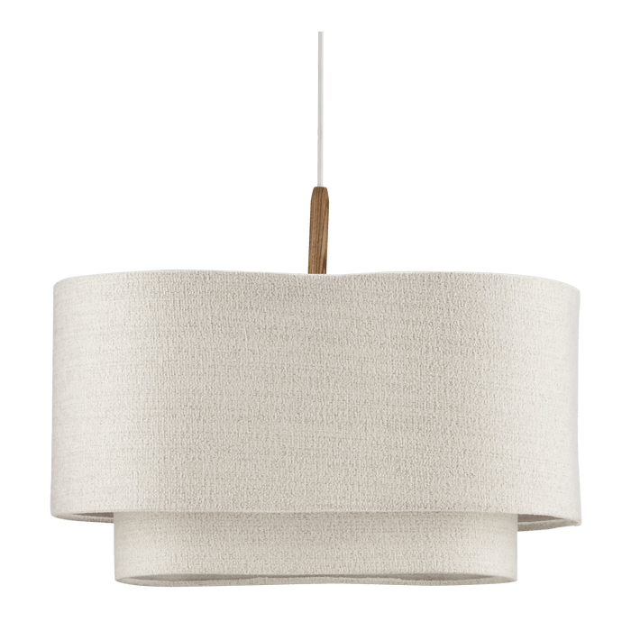 Fabric ceiling lamp in wavy shape