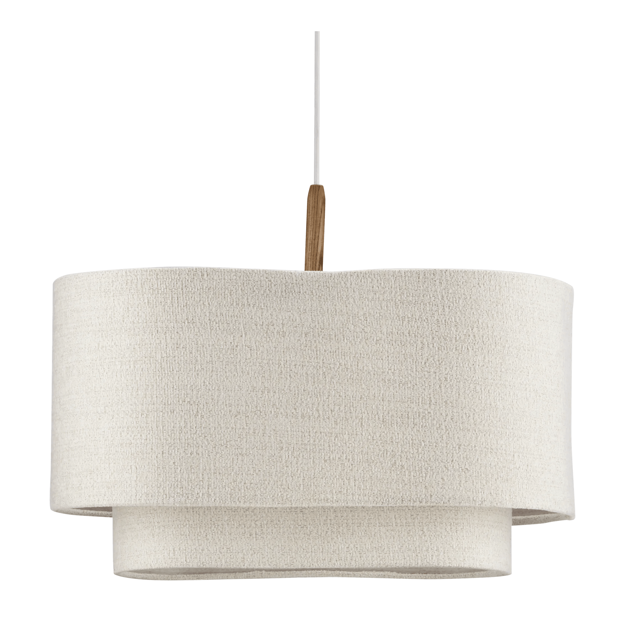 Fabric ceiling lamp in wavy shape
