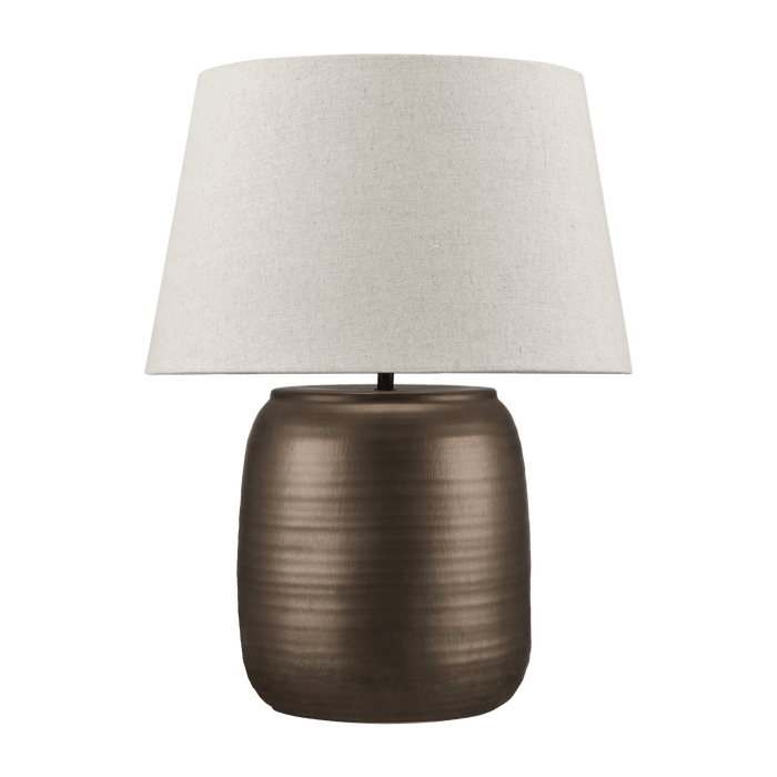 Lampe de table avec base en céramique bronze