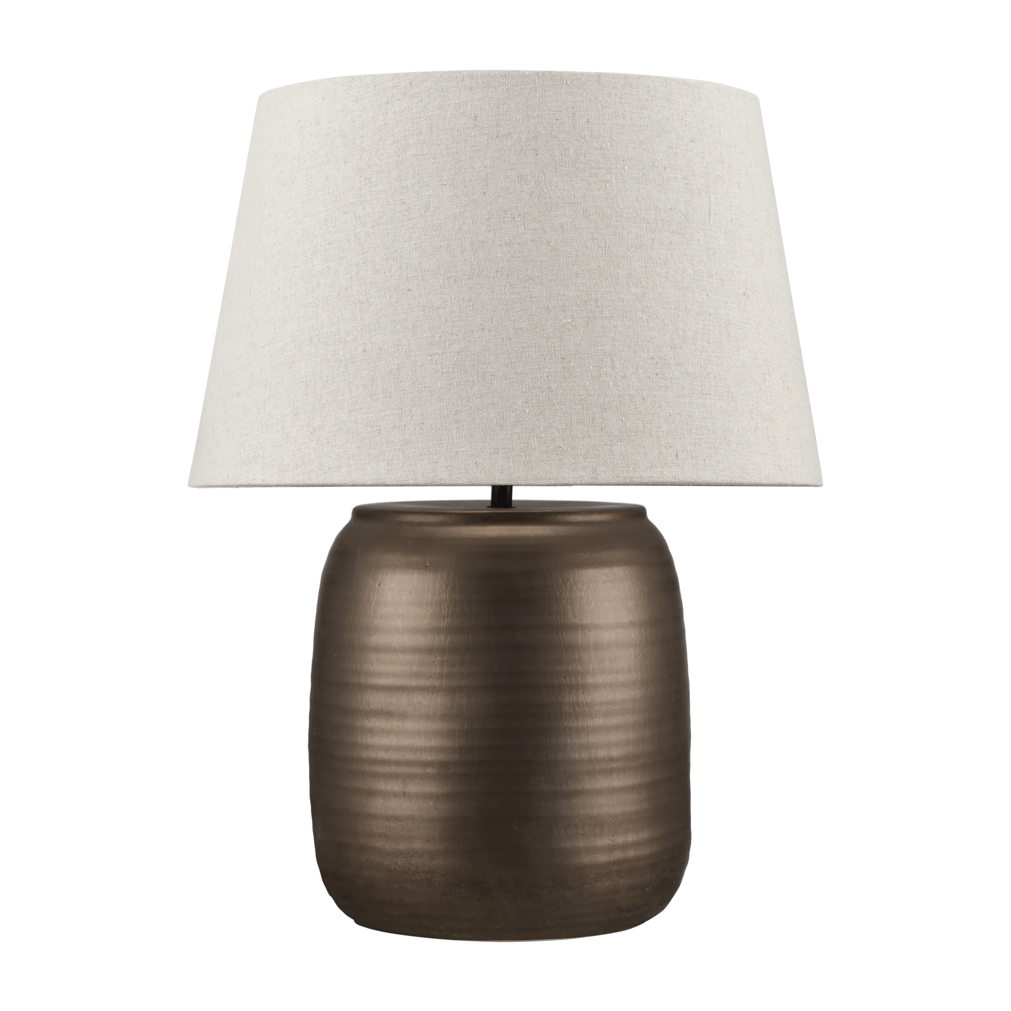 Table lamp with bronze ceramic base