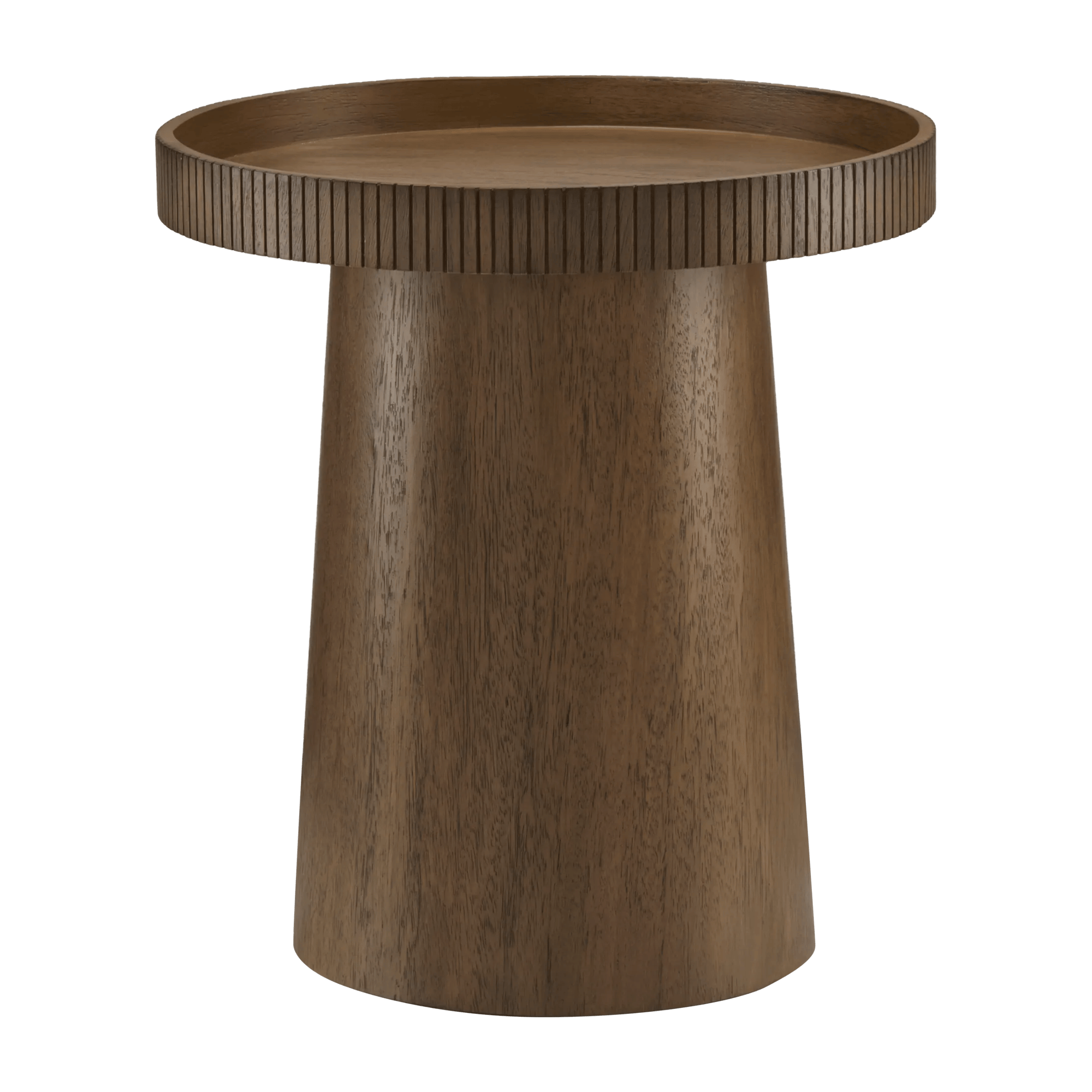 Round Side Table in Walnut Veneer