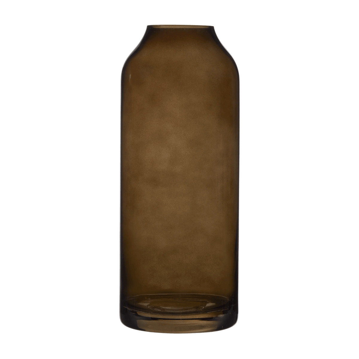 Large Brown Glass Cylinder Table Vase