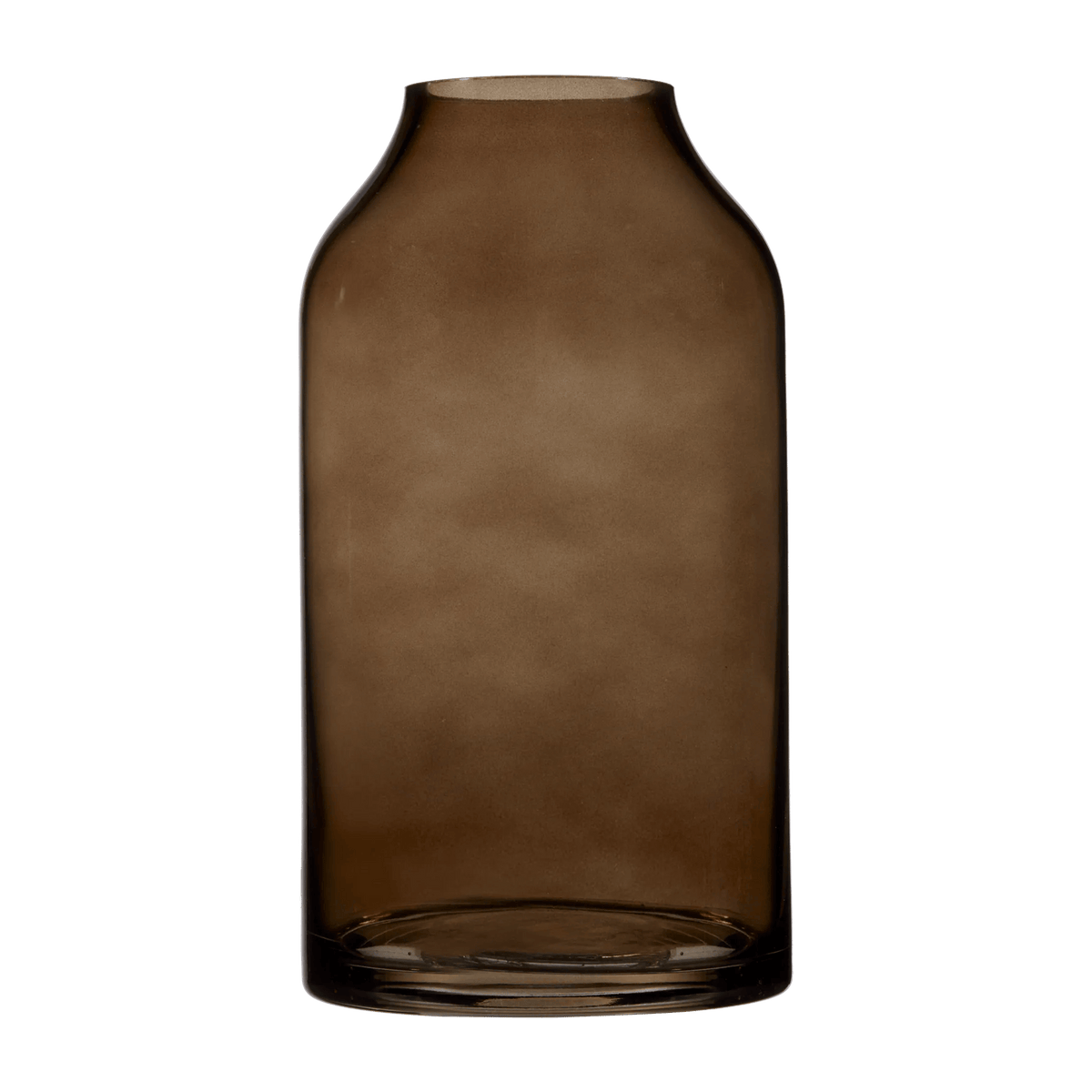 Brown Glass Cylinder Table Vase