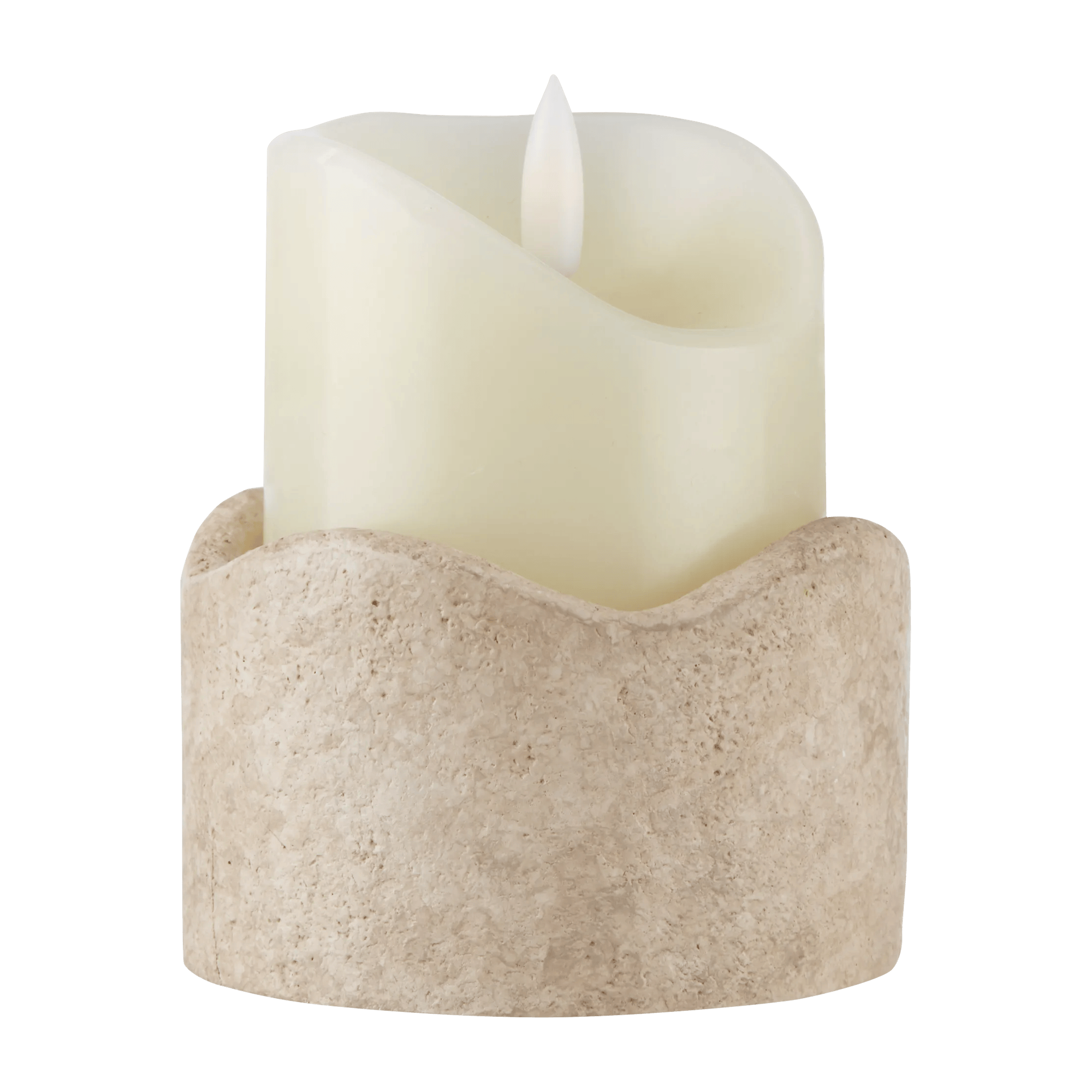 Cement Candle Holder with a LED Candle
