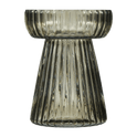 Dark Green Ribbed Pillar Candleholder
