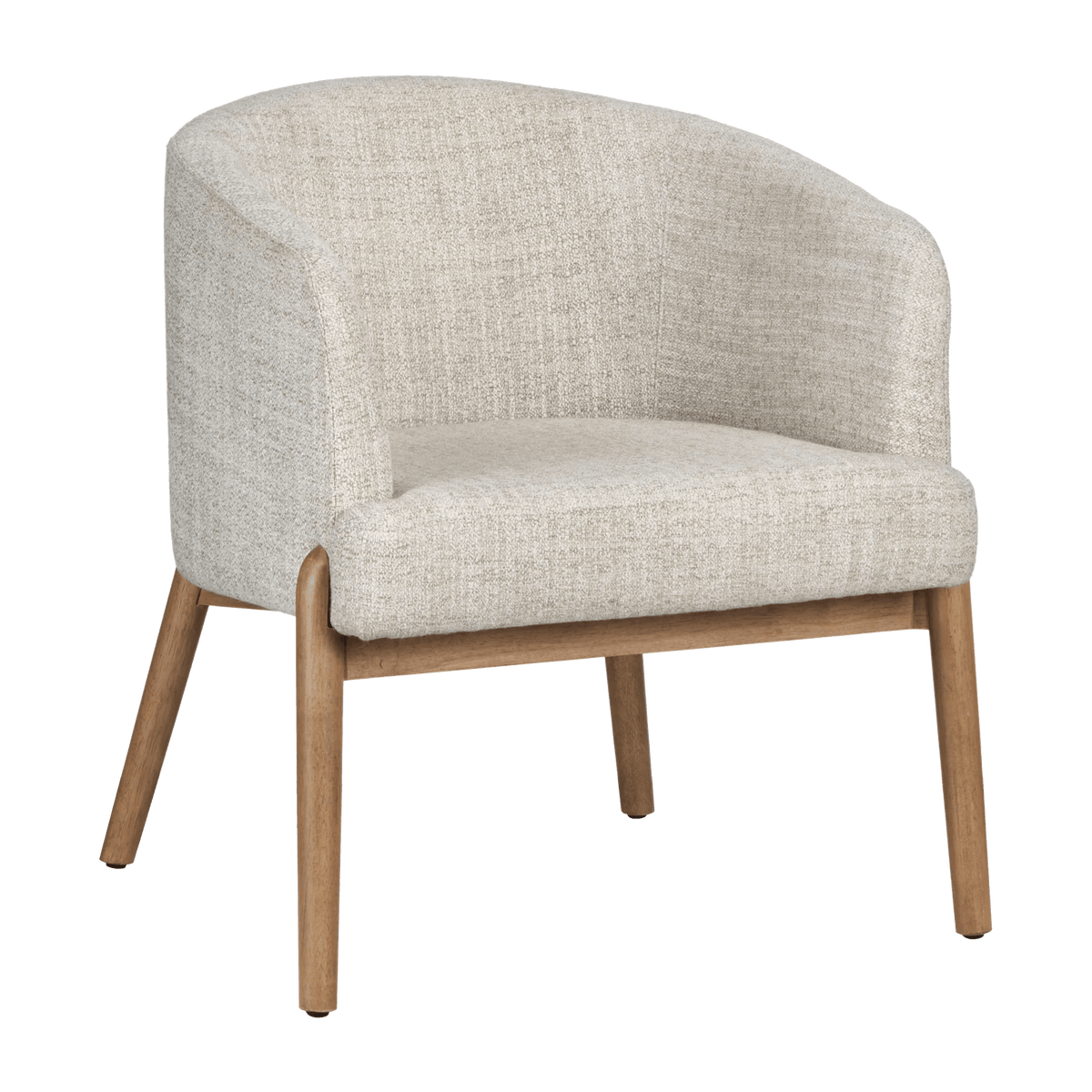 Fabric and Wood Lounge Chair