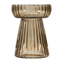 Champagne Ribbed Pillar Candleholder