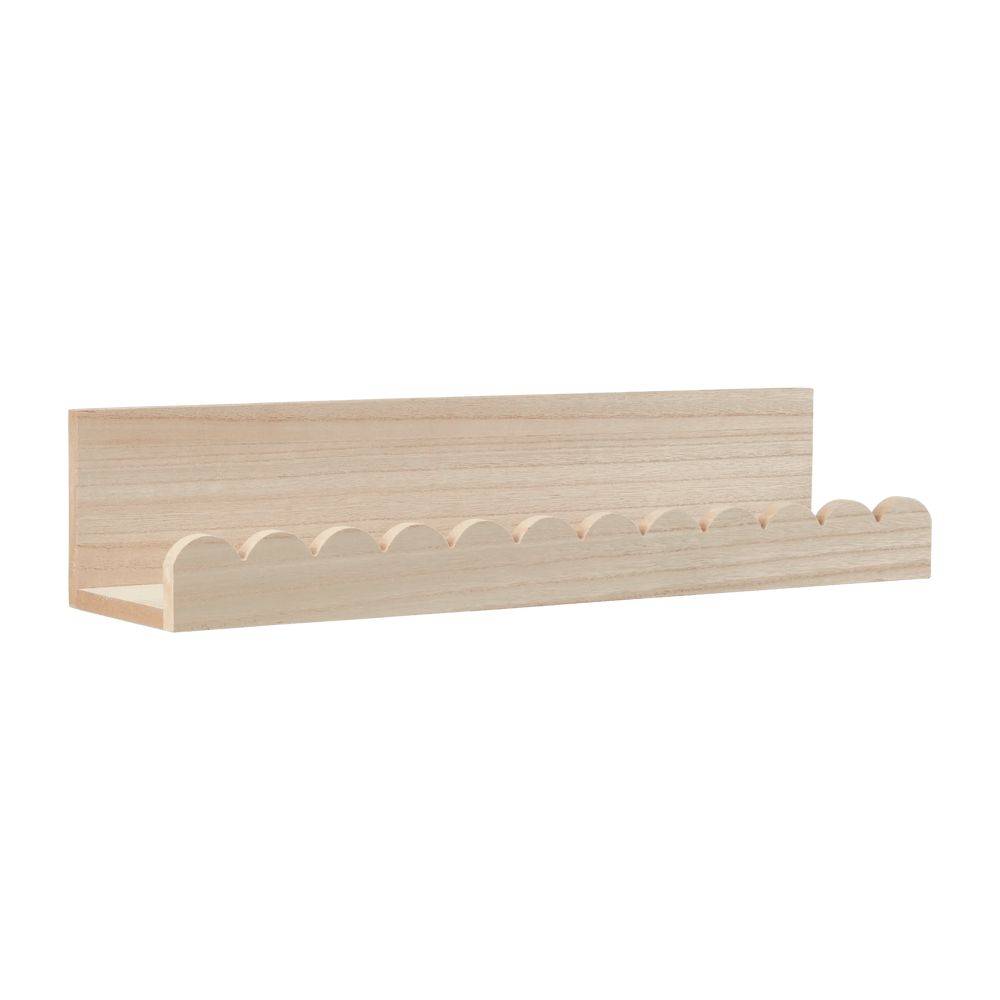 Natural Wood Scalloped Shelf