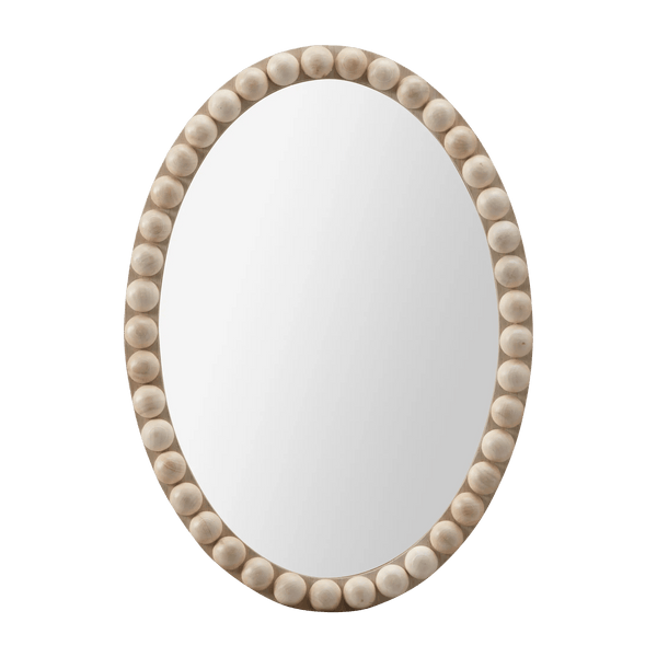 Mirror with Wood Beaded Frame