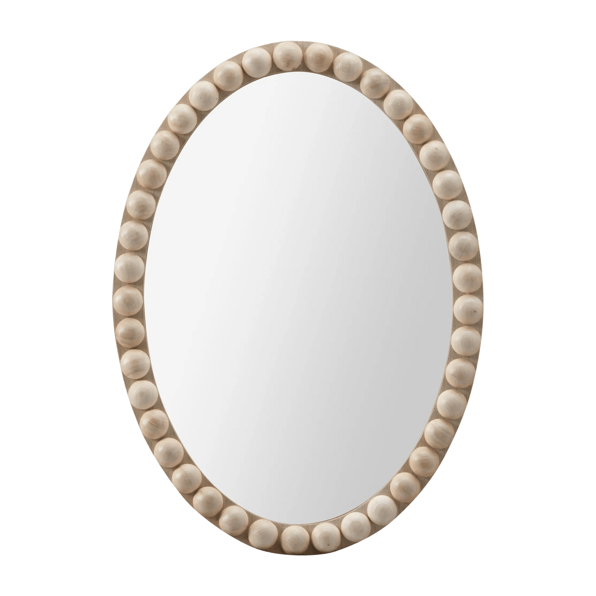 Mirror with Wood Beaded Frame