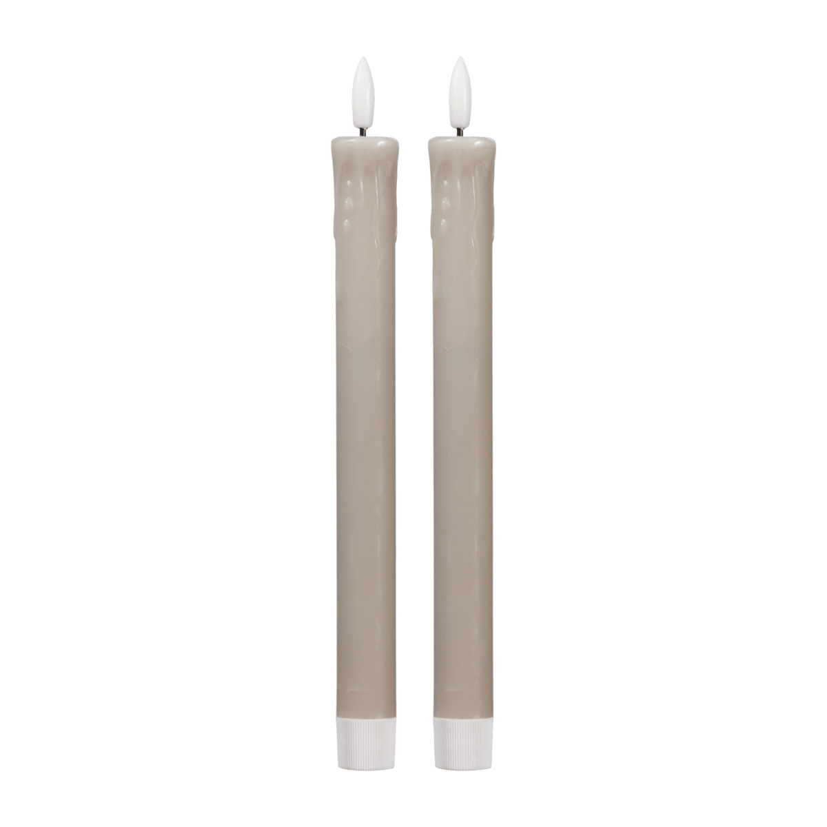 Beige Flameless Taper candles set of 2