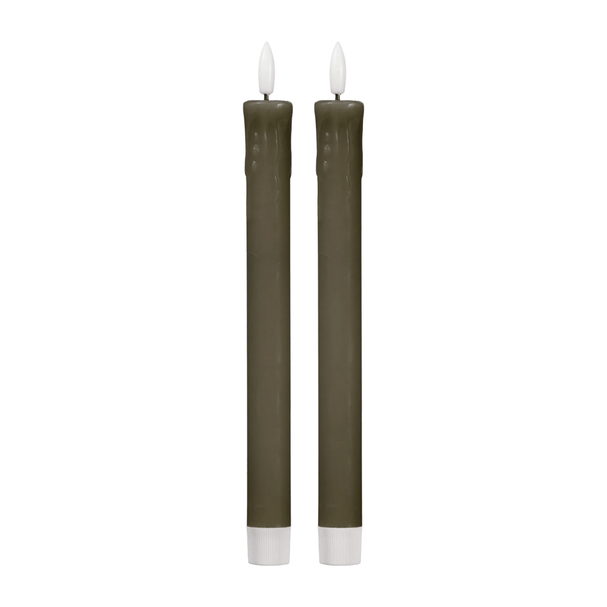 Dark Green Flameless Taper candles set of 2