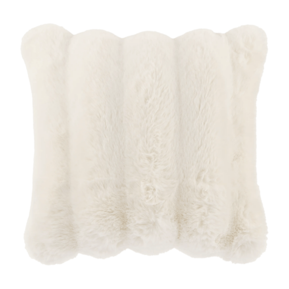 Off White Ariella Decorative Faux Fur Pillow