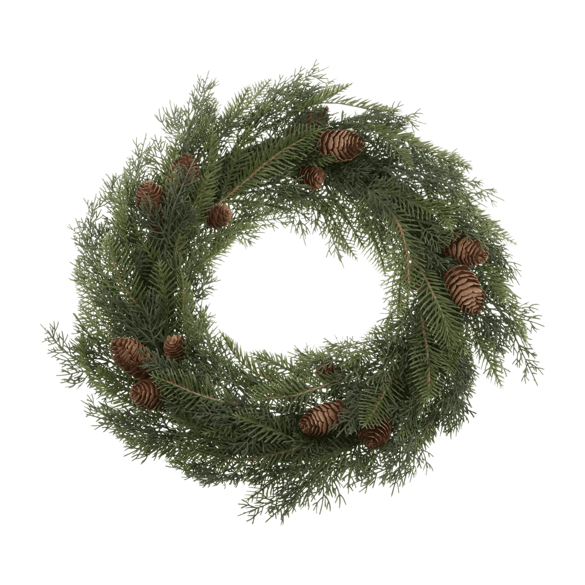LED Wreath with Pinecones