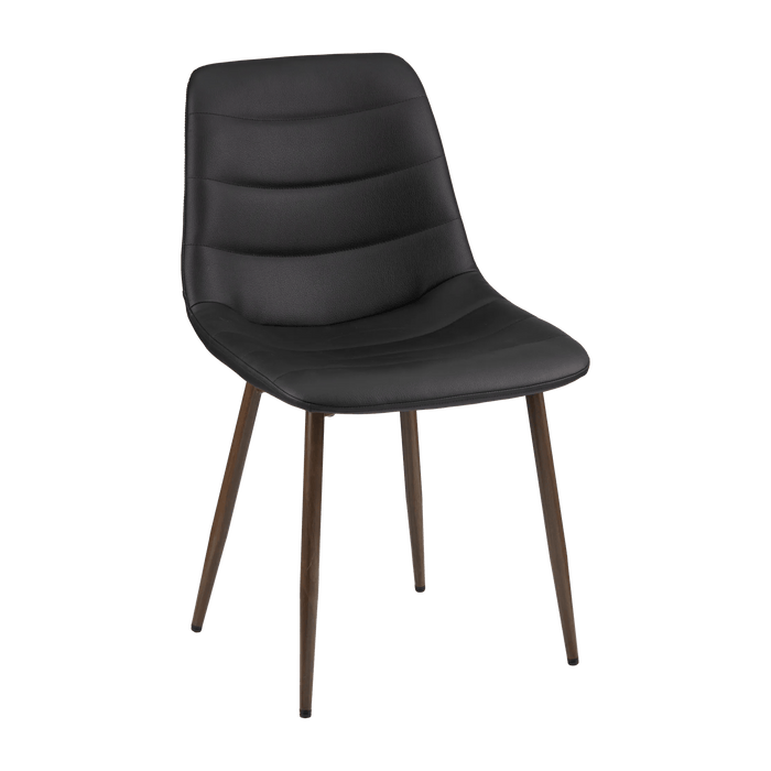 Faux Leather Dining Chair with Brown Metal Legs