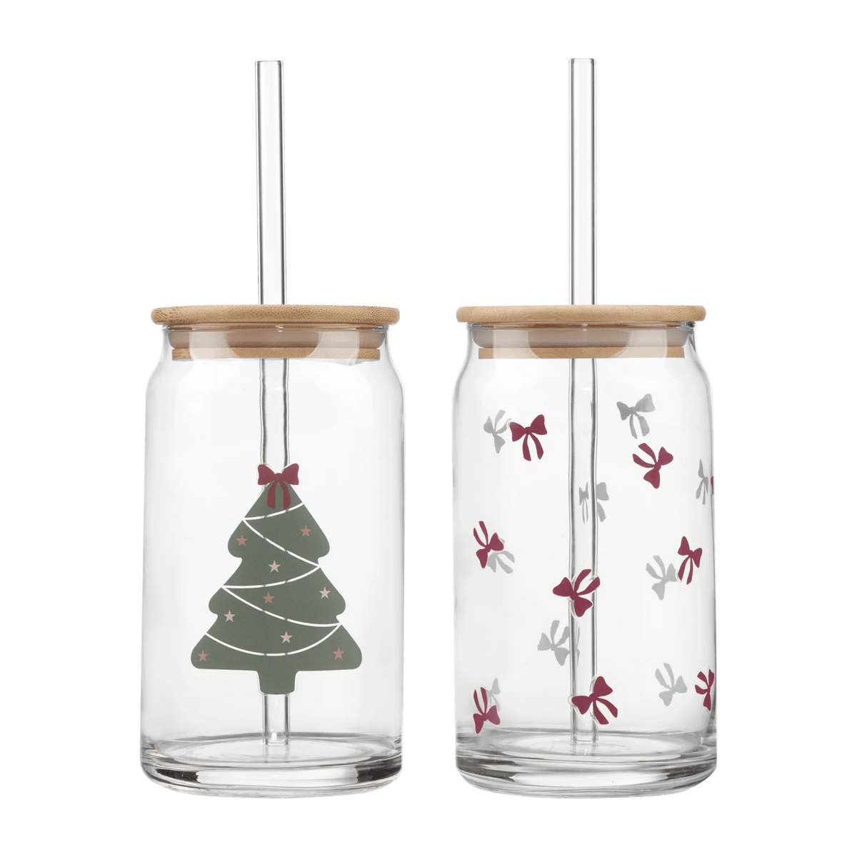 Set of 2 Xmas Glass Cups