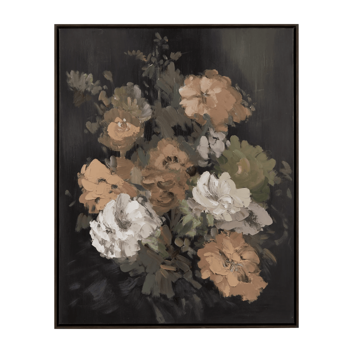 Cadre bouquet de fleurs peint à l'huile