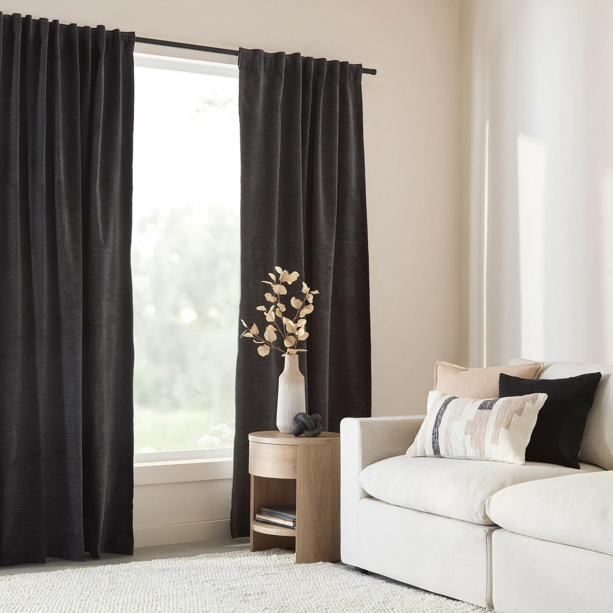 Dark Grey Gabrielle Panel Curtain