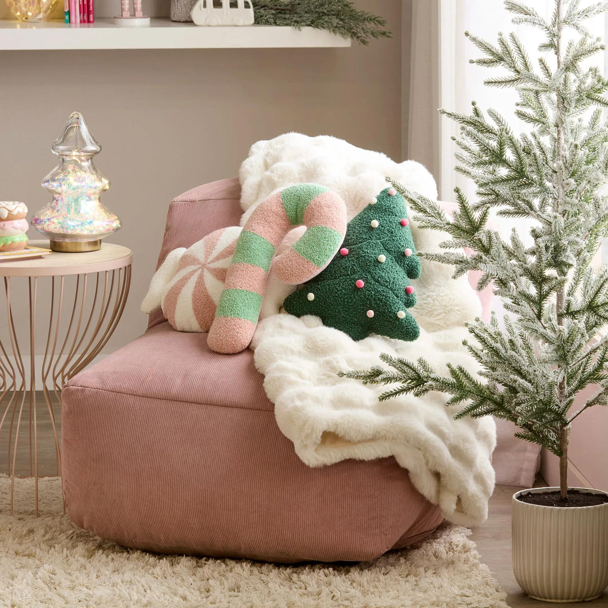 Oreiller Déco Sapin De Noël Avec Paillettes - Forme Sapin Baumier, 21x13 Pouces, Neuf