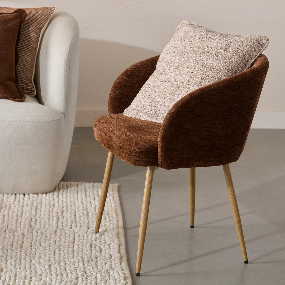 Fabric and Metal Accent Chair