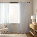White Rod Pocket Sheer Curtain