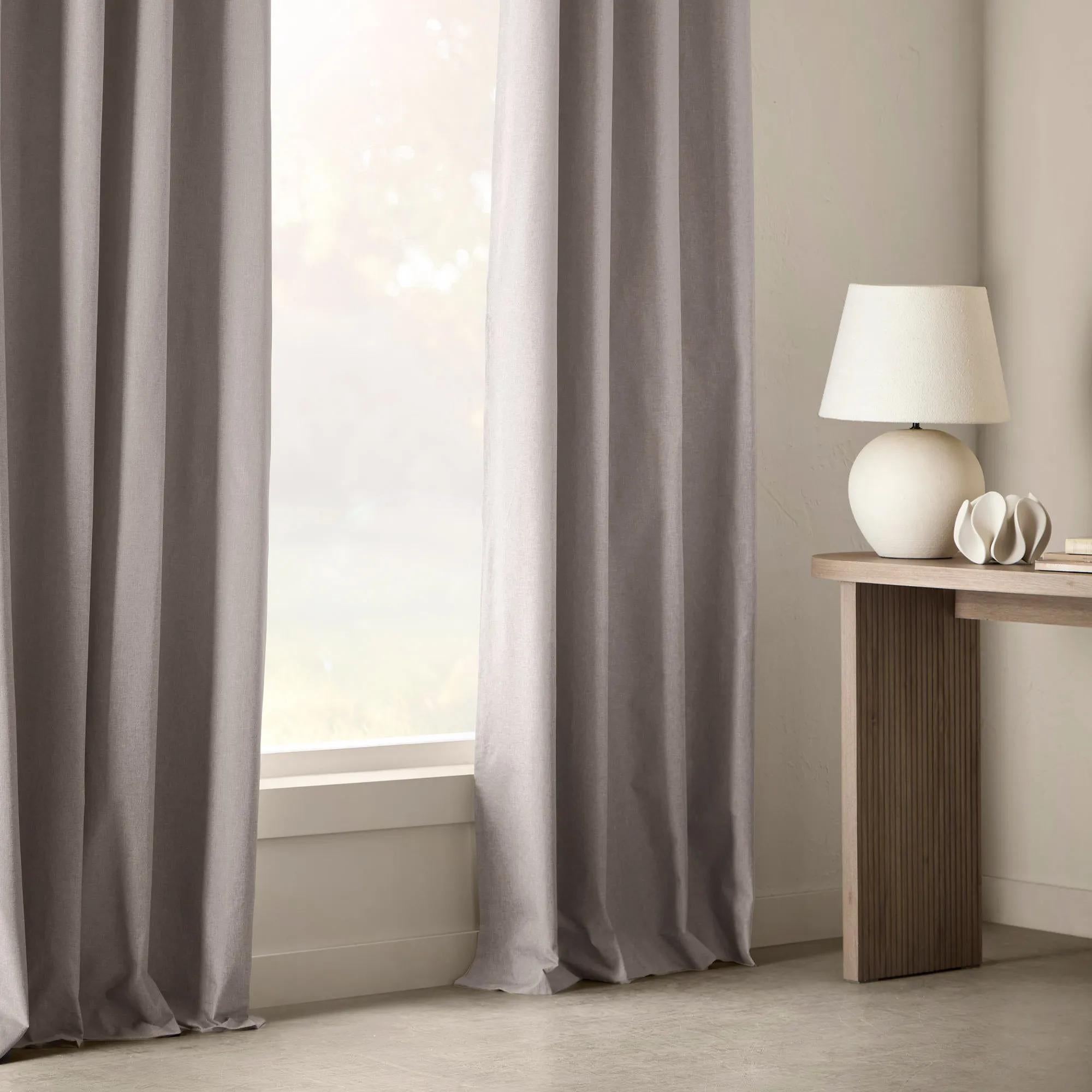 Light Grey Chambray Blackout Curtain