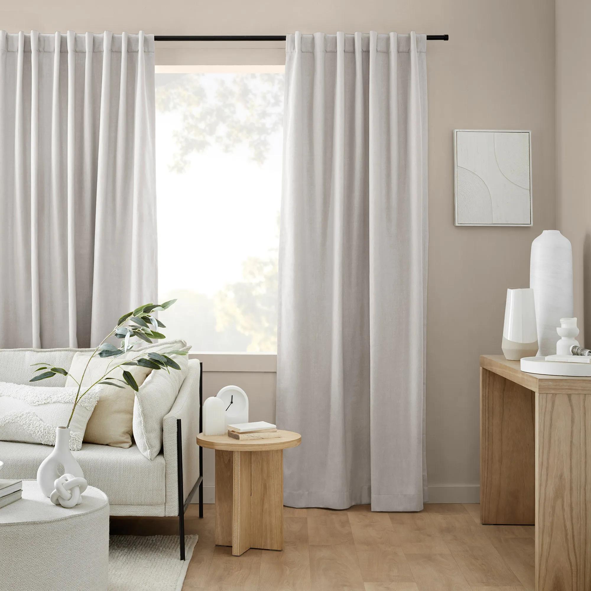 Off White Taha Rod Pocket Back Tab Blackout Curtain